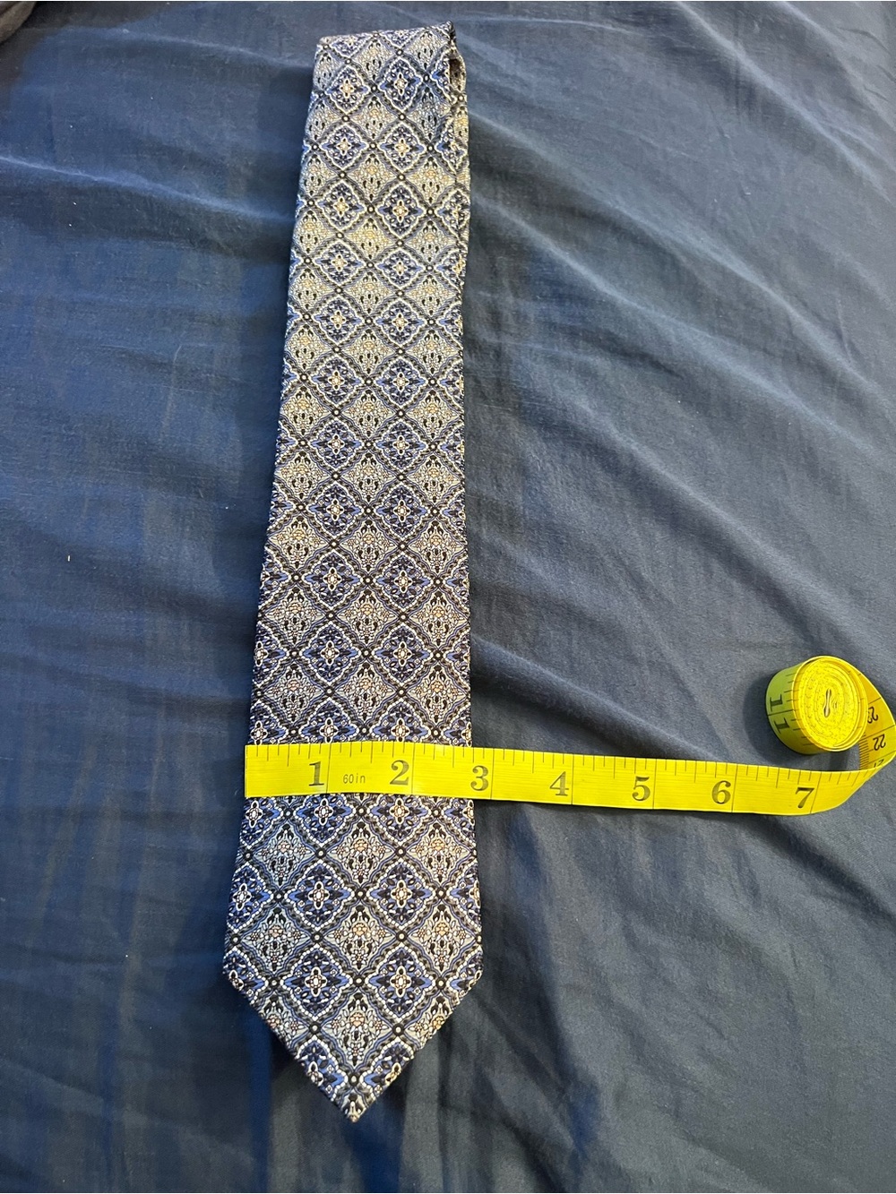 Joseph Navy and Silver Geometric Silk Tie
